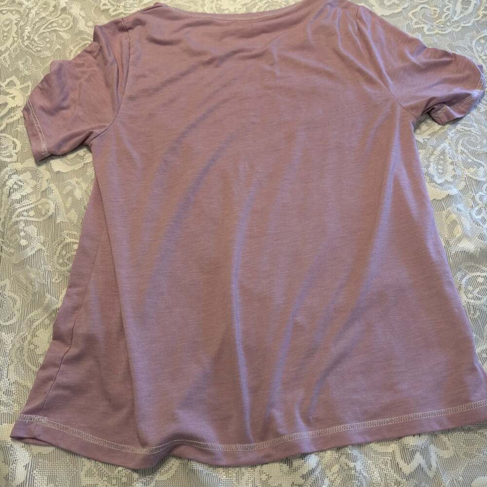 Felina Womens Slub Jersey Crew Neck T-Shirt( HEARTHER ROSE, Small - Picture 3 of 3